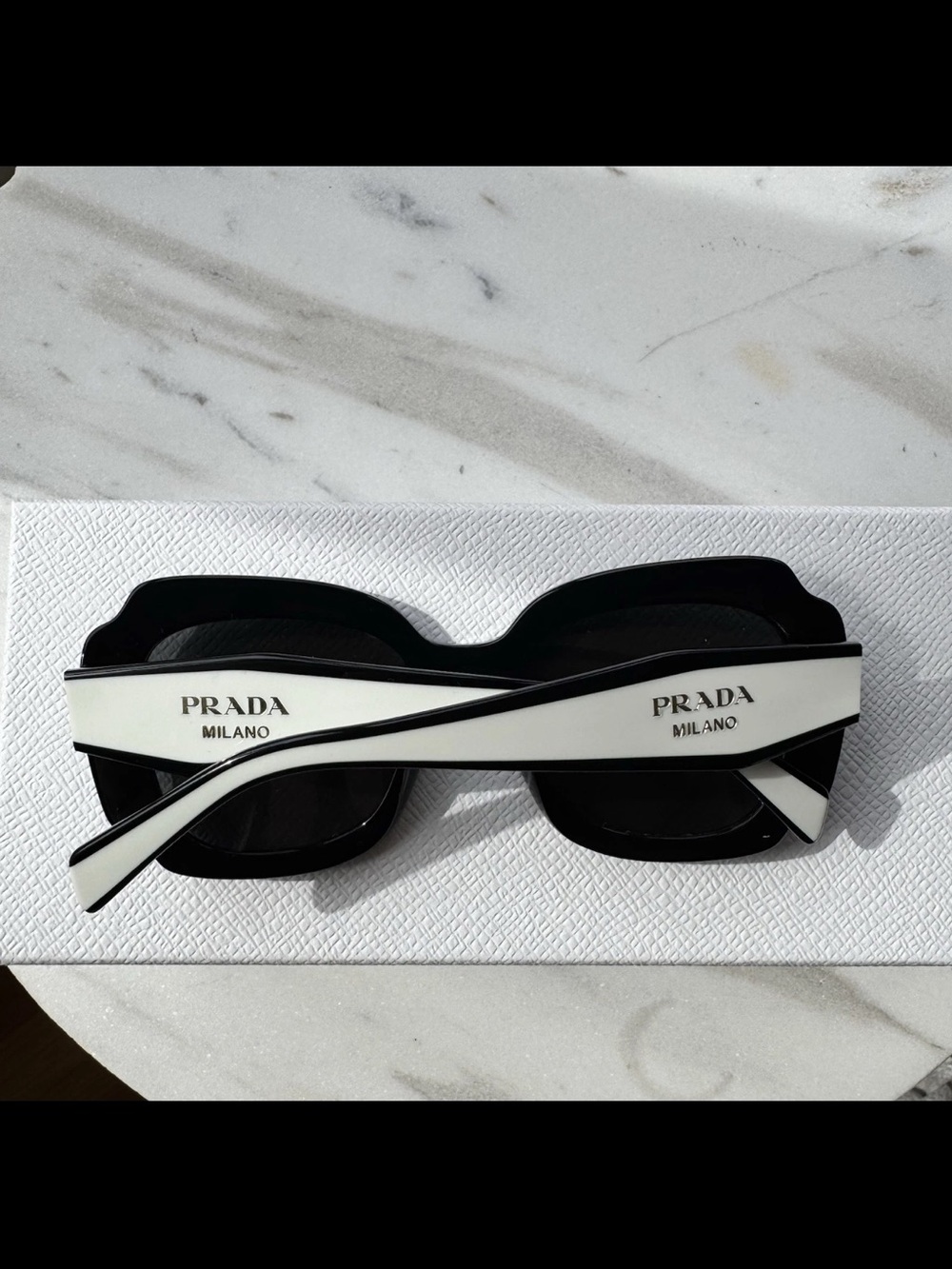 Prada Black and White Women's Sunglasses